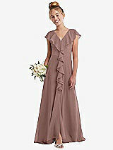 Front View Thumbnail - Sienna Cascading Ruffle Full Skirt Chiffon Junior Bridesmaid Dress