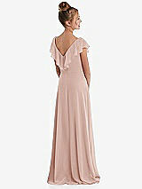 Rear View Thumbnail - Toasted Sugar Cascading Ruffle Full Skirt Chiffon Junior Bridesmaid Dress