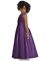 Side View Thumbnail - Majestic Sleeveless Pleated Skirt Satin Flower Girl Dress