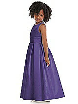 Side View Thumbnail - Regalia - PANTONE Ultra Violet Sleeveless Pleated Skirt Satin Flower Girl Dress