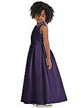 Side View Thumbnail - Concord Sleeveless Pleated Skirt Satin Flower Girl Dress