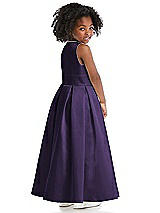 Rear View Thumbnail - Concord Sleeveless Pleated Skirt Satin Flower Girl Dress