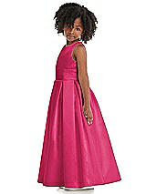 Side View Thumbnail - Posie Sleeveless Pleated Skirt Satin Flower Girl Dress