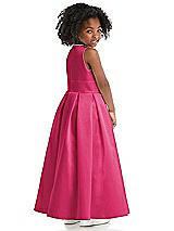 Rear View Thumbnail - Posie Sleeveless Pleated Skirt Satin Flower Girl Dress