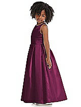 Side View Thumbnail - Ruby Sleeveless Pleated Skirt Satin Flower Girl Dress