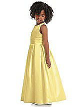 Side View Thumbnail - Sunflower Sleeveless Pleated Skirt Satin Flower Girl Dress