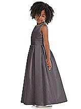 Side View Thumbnail - Stormy Sleeveless Pleated Skirt Satin Flower Girl Dress