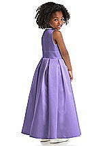 Rear View Thumbnail - Tahiti Sleeveless Pleated Skirt Satin Flower Girl Dress