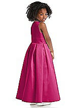 Rear View Thumbnail - Tutti Frutti Sleeveless Pleated Skirt Satin Flower Girl Dress