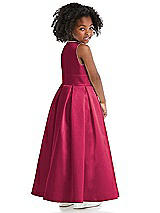 Rear View Thumbnail - Valentine Sleeveless Pleated Skirt Satin Flower Girl Dress