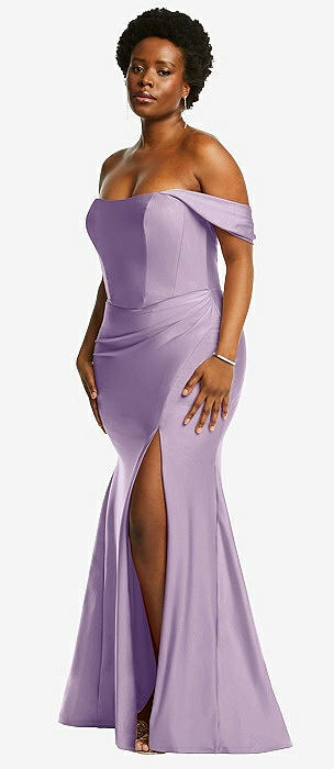 Purple Off The Shoulder Bridesmaid Dresses