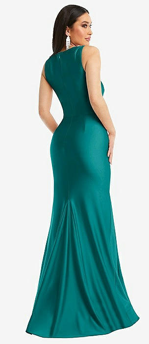 Peacock Teal Square Neckline Bridesmaid Dresses