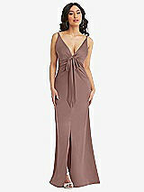 Alt View 1 Thumbnail - Sienna Skinny Strap Plunge Neckline Maxi Dress with Bow Detail