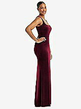 Side View Thumbnail - Cabernet Square Neck Closed Back Velvet Maxi Dress 