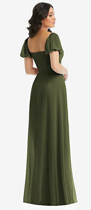 Olive green maxi dress with sleeves hotsell