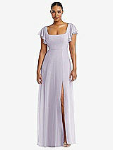 Alt View 1 Thumbnail - Moondance Flutter Sleeve Scoop Open-Back Chiffon Maxi Dress