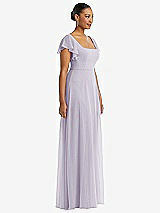 Side View Thumbnail - Moondance Flutter Sleeve Scoop Open-Back Chiffon Maxi Dress