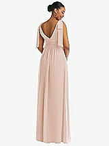 Rear View Thumbnail - Cameo Plunge Neckline Bow Shoulder Empire Waist Chiffon Maxi Dress