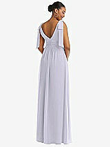 Rear View Thumbnail - Silver Dove Plunge Neckline Bow Shoulder Empire Waist Chiffon Maxi Dress