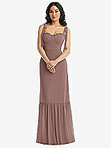 Alt View 2 Thumbnail - Sienna Tie-Shoulder Bustier Bodice Ruffle-Hem Maxi Dress