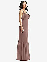 Side View Thumbnail - Sienna Tie-Shoulder Bustier Bodice Ruffle-Hem Maxi Dress