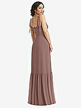 Rear View Thumbnail - Sienna Tie-Shoulder Bustier Bodice Ruffle-Hem Maxi Dress