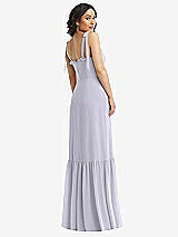 Rear View Thumbnail - Silver Dove Tie-Shoulder Bustier Bodice Ruffle-Hem Maxi Dress