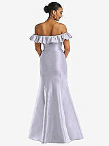 Alt View 5 Thumbnail - Silver Dove Off-the-Shoulder Ruffle Neck Satin Trumpet Gown