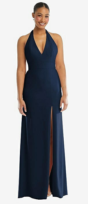 Midnight Navy Open Back Bridesmaid Dresses