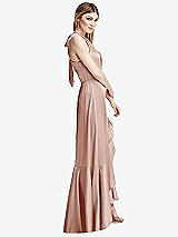 Alt View 2 Thumbnail - Toasted Sugar Tie-Neck Halter Maxi Dress with Asymmetric Cascade Ruffle Skirt