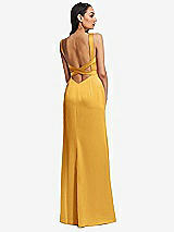 Rear View Thumbnail - NYC Yellow Framed Bodice Criss Criss Open Back A-Line Maxi Dress