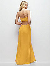 Side View Thumbnail - NYC Yellow Strapless Empire Waist Cutout Maxi Dress with Covered Button Detail