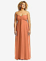 Alt View 1 Thumbnail - Sweet Melon Strapless Empire Waist Cutout Maxi Dress with Covered Button Detail