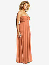 Alt View 2 Thumbnail - Sweet Melon Strapless Empire Waist Cutout Maxi Dress with Covered Button Detail