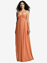 Alt View 5 Thumbnail - Sweet Melon Strapless Empire Waist Cutout Maxi Dress with Covered Button Detail