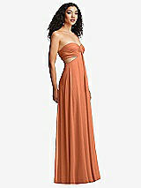 Alt View 6 Thumbnail - Sweet Melon Strapless Empire Waist Cutout Maxi Dress with Covered Button Detail