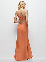 Side View Thumbnail - Sweet Melon Strapless Empire Waist Cutout Maxi Dress with Covered Button Detail