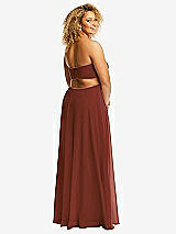 Alt View 3 Thumbnail - Auburn Moon Strapless Empire Waist Cutout Maxi Dress with Covered Button Detail