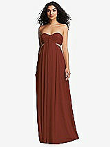 Alt View 5 Thumbnail - Auburn Moon Strapless Empire Waist Cutout Maxi Dress with Covered Button Detail