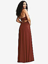 Alt View 7 Thumbnail - Auburn Moon Strapless Empire Waist Cutout Maxi Dress with Covered Button Detail