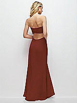 Side View Thumbnail - Auburn Moon Strapless Empire Waist Cutout Maxi Dress with Covered Button Detail