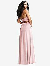 Alt View 7 Thumbnail - Ballet Pink Strapless Empire Waist Cutout Maxi Dress with Covered Button Detail