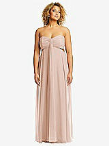 Alt View 1 Thumbnail - Cameo Strapless Empire Waist Cutout Maxi Dress with Covered Button Detail