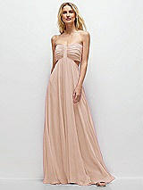 Front View Thumbnail - Cameo Strapless Empire Waist Cutout Maxi Dress with Covered Button Detail