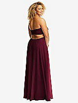 Alt View 3 Thumbnail - Cabernet Strapless Empire Waist Cutout Maxi Dress with Covered Button Detail