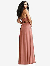 Alt View 7 Thumbnail - Desert Rose Strapless Empire Waist Cutout Maxi Dress with Covered Button Detail