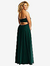 Alt View 3 Thumbnail - Evergreen Strapless Empire Waist Cutout Maxi Dress with Covered Button Detail