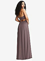 Alt View 7 Thumbnail - French Truffle Strapless Empire Waist Cutout Maxi Dress with Covered Button Detail