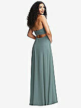 Alt View 7 Thumbnail - Icelandic Strapless Empire Waist Cutout Maxi Dress with Covered Button Detail