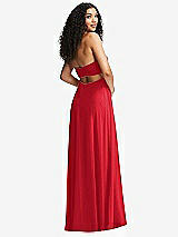 Alt View 7 Thumbnail - Parisian Red Strapless Empire Waist Cutout Maxi Dress with Covered Button Detail